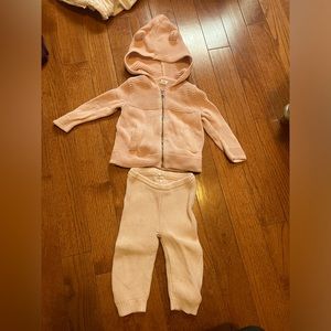 Baby girl 6-12 months Gap knit zip sweater and pants in pink